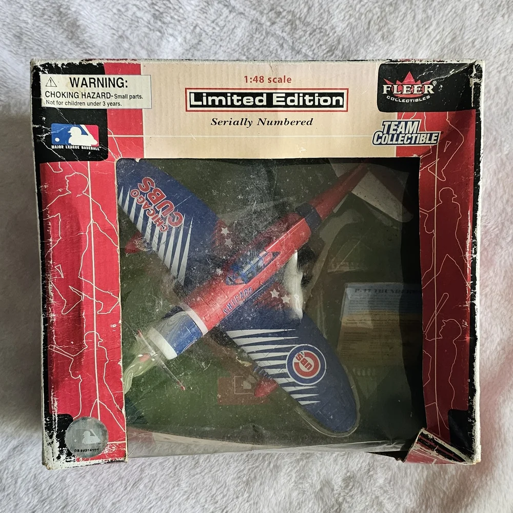 MLB P-47 Thunderbolt die-cast model airplane in the Chicago Cubs
